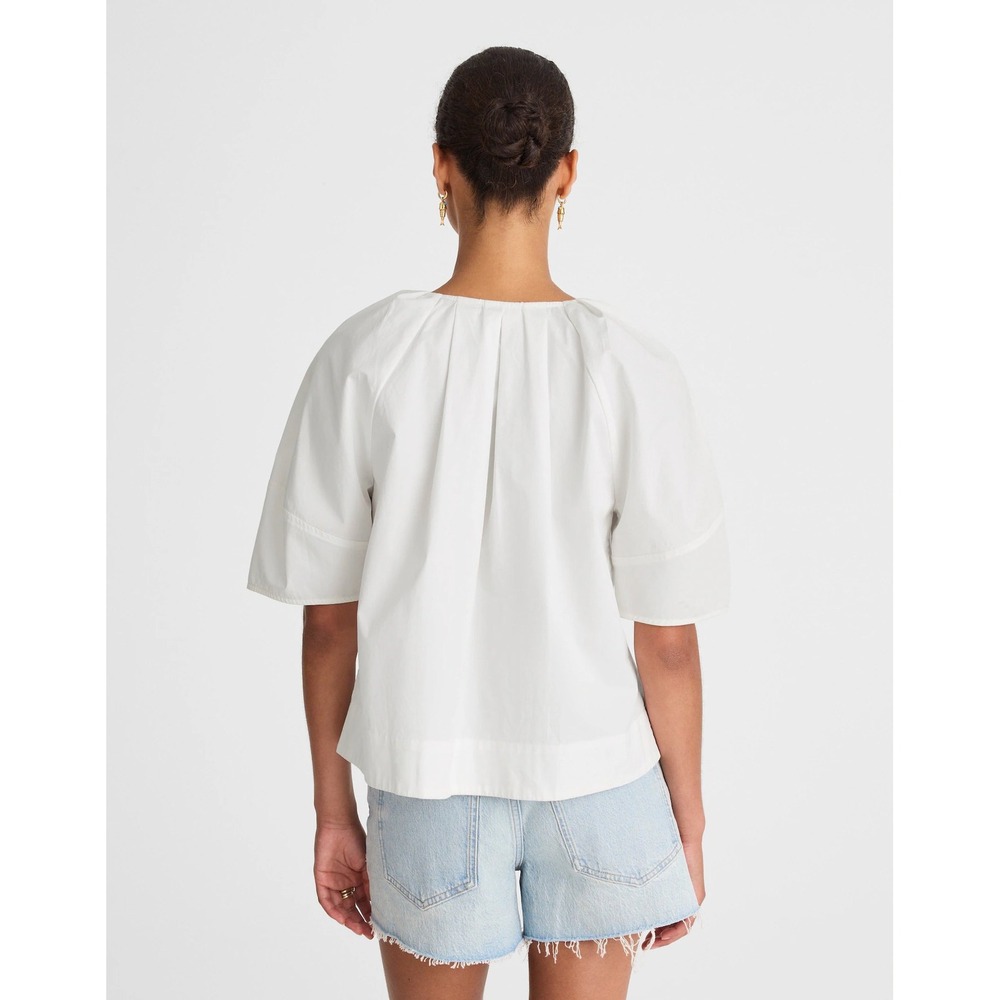 Madewell Poplin Lace-Up Top White XS NWT - Picture 2 of 8